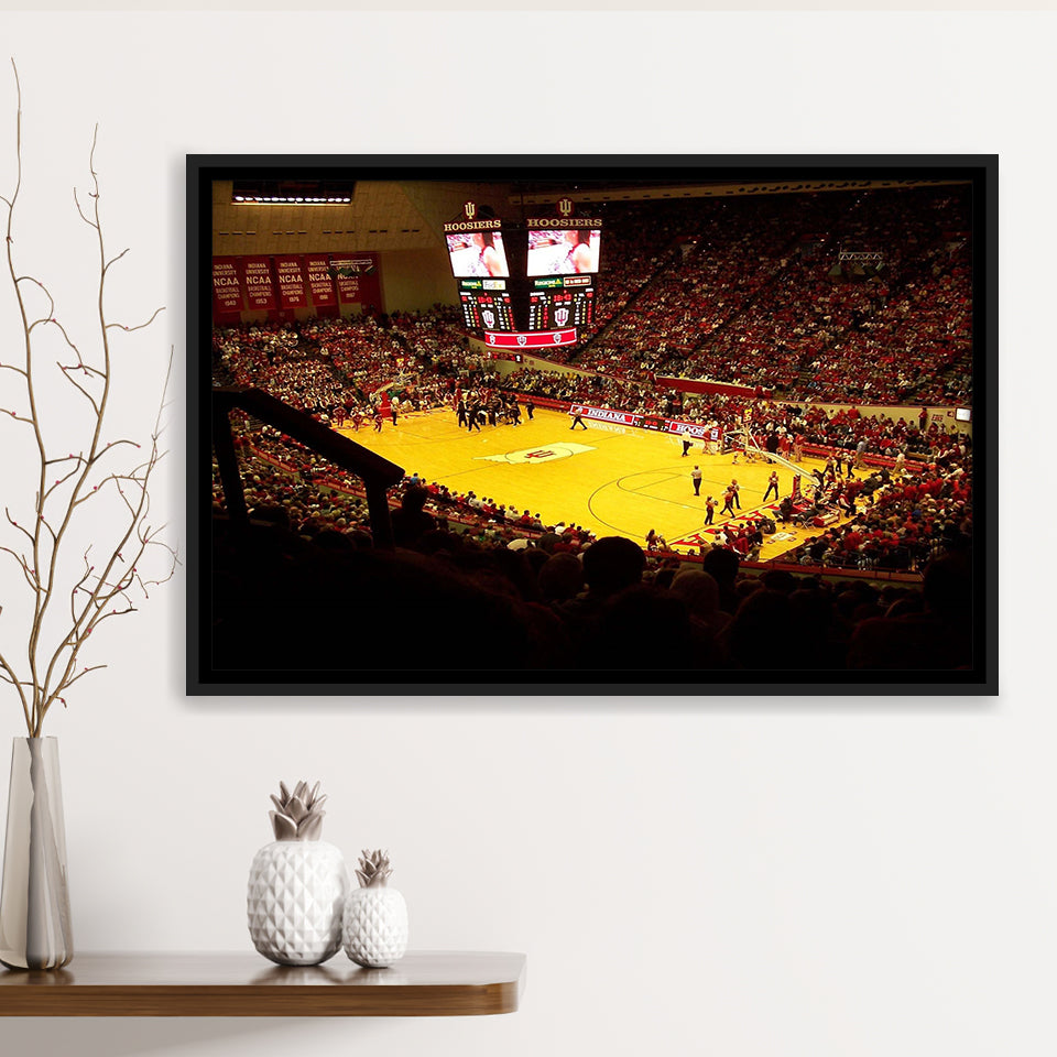 Indiana Hoosiers Stadium Framed Canvas Prints Simon Skjodt Assembly Hall Wall,Sport Stadium Art Prints, Fan Gift