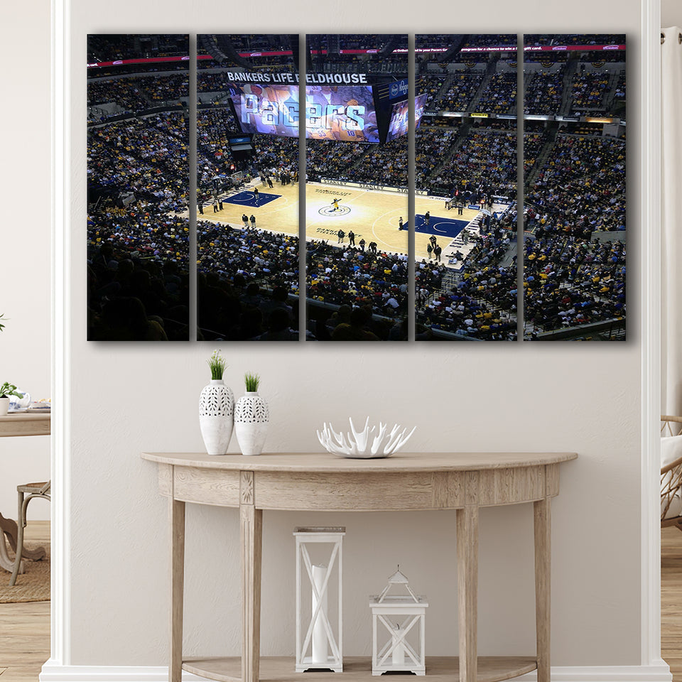 Indiana Pacers Stadium Wall Art Bankers Life Fieldhouse Stadium Canvas Prints,Multi Panels B,Sport Stadium Art Prints, Fan Gift
