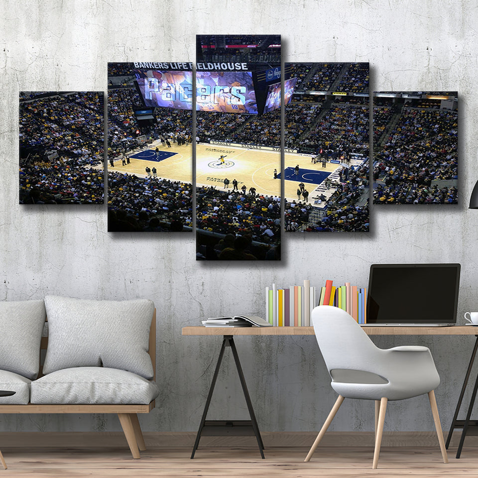 Indiana Pacers Stadium Wall Art Bankers Life Fieldhouse Stadium Canvas Prints,Multi Panels,Sport Stadium Art Prints, Fan Gift