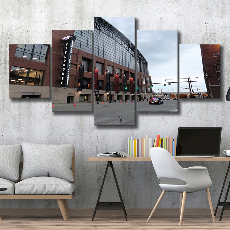 Indiana Pacers Wall Art Stadium Bankers Life Fieldhouse Stadium Canvas Prints,Multi Panels,Sport Stadium Art Prints, Fan Gift