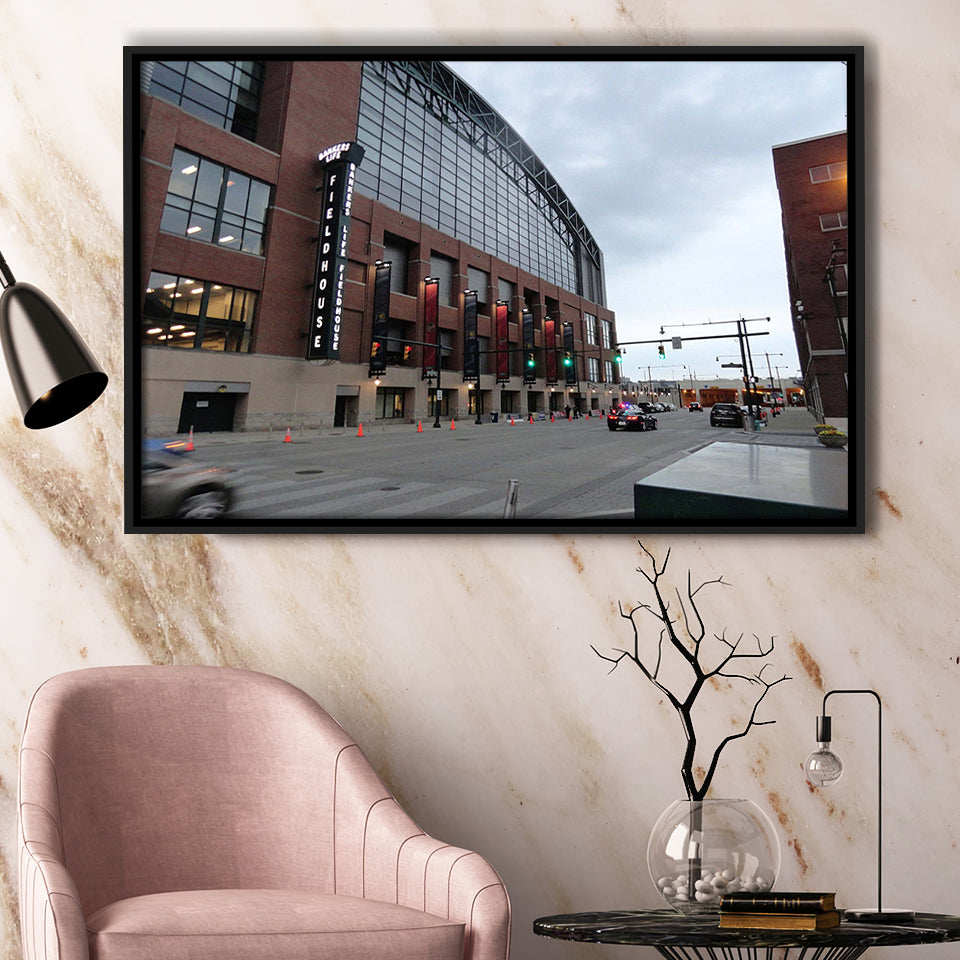 Indiana Pacers Wall Art Stadium Bankers Life Fieldhouse Stadium Framed Canvas Prints,Sport Stadium Art Prints, Fan Gift