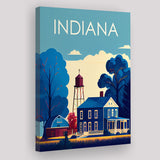 Indiana Retro Art Print ,City Art Print, Large Canvas, Canvas Print Wall Art Home Decor