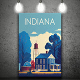 Indiana Retro Art Print ,City Art Print, Large Canvas, Canvas Print Wall Art Home Decor