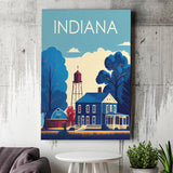 Indiana Retro Art Print ,City Art Print, Large Canvas, Canvas Print Wall Art Home Decor