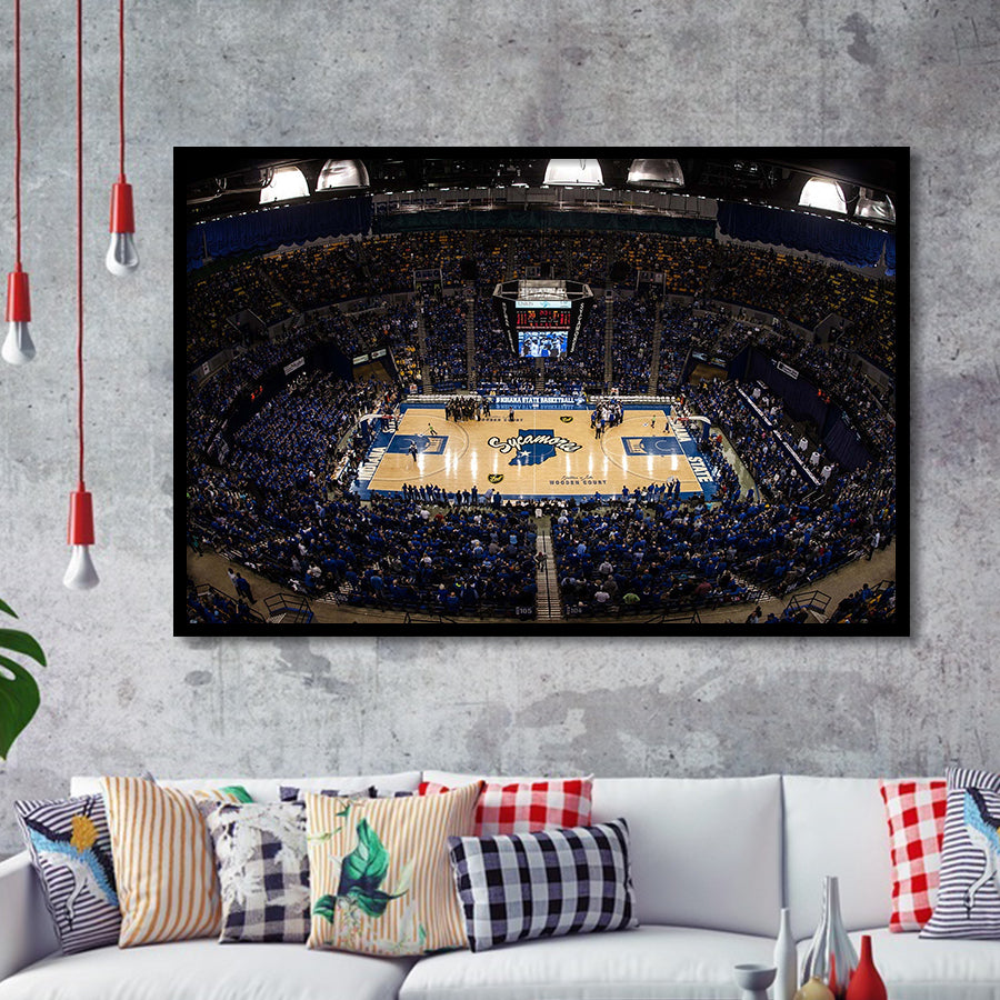 Indiana State Sycamores Wall Art Hulman Center Stadium Art Prints,Sport Stadium Art Prints, Fan Gift, Wall Decor