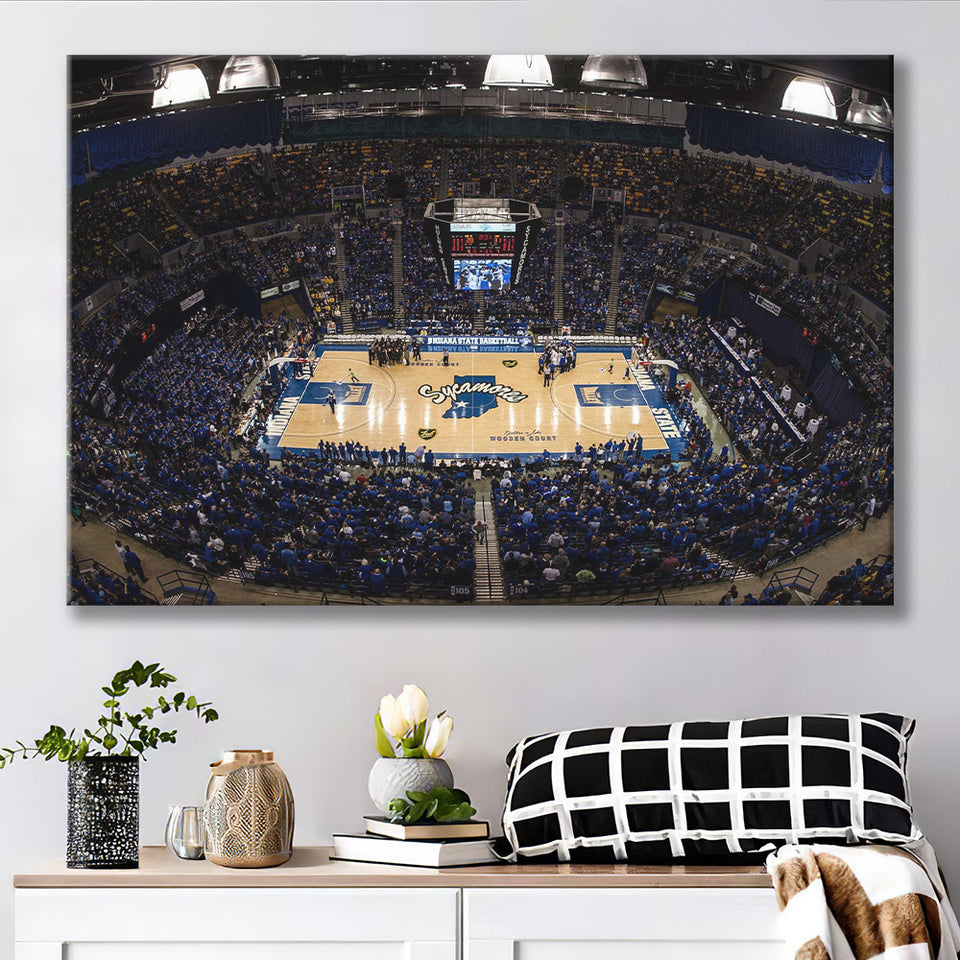 Indiana State Sycamores Wall Art Hulman Center Stadium Canvas Prints,Sport Stadium Art Prints, Fan Gift, Wall Decor