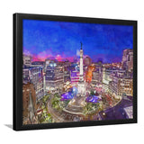 Indianapolis Indiana Usa Skyline Over Monument City Art Watercolor Framed Art Prints Wall Art Decor,Framed Picture