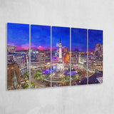 Indianapolis Indiana Usa Skyline Over Monument 5 Pieces Extra Large Canvas Prints Wall Art Home Decor