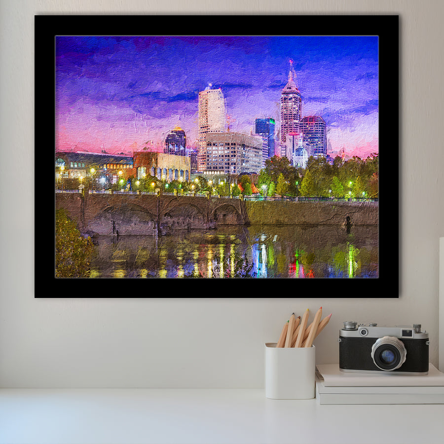 Indianapolis Cityscape Framed Art Prints Wall Decor - Painting Prints, Framed Picture, Home Decor