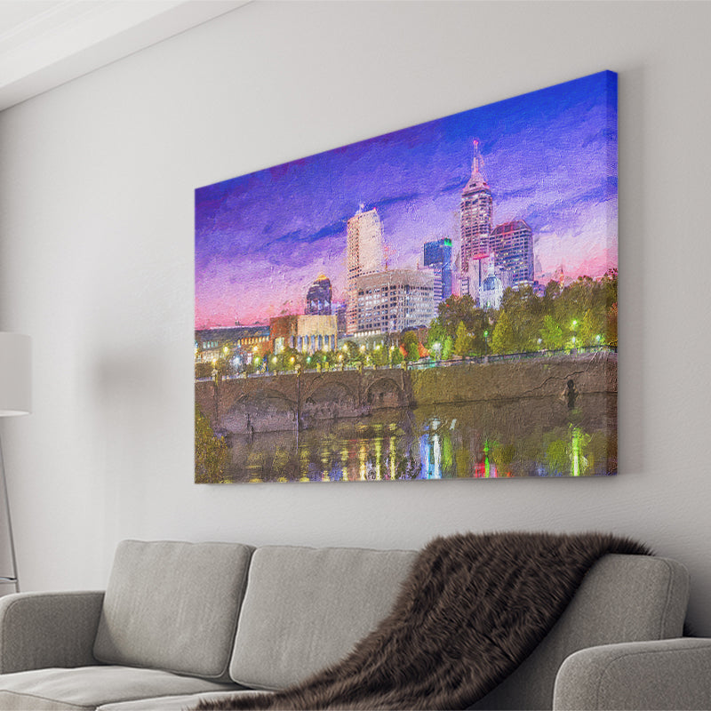 Indianapolis Cityscape Canvas Prints Wall Art Decor - Paiting Canvas, Art Prints, Wall Decor, For Sale
