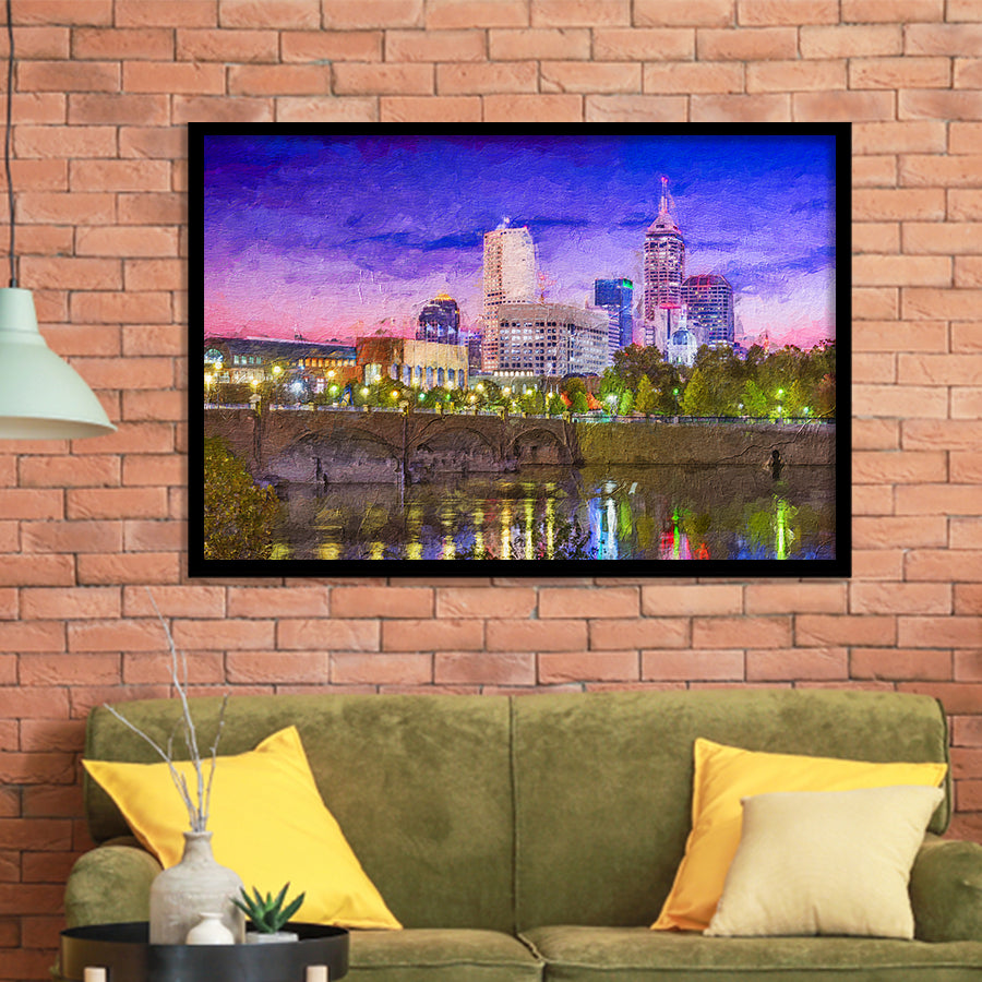 Indianapolis Cityscape Framed Art Prints Wall Decor - Painting Prints, Framed Picture, Home Decor