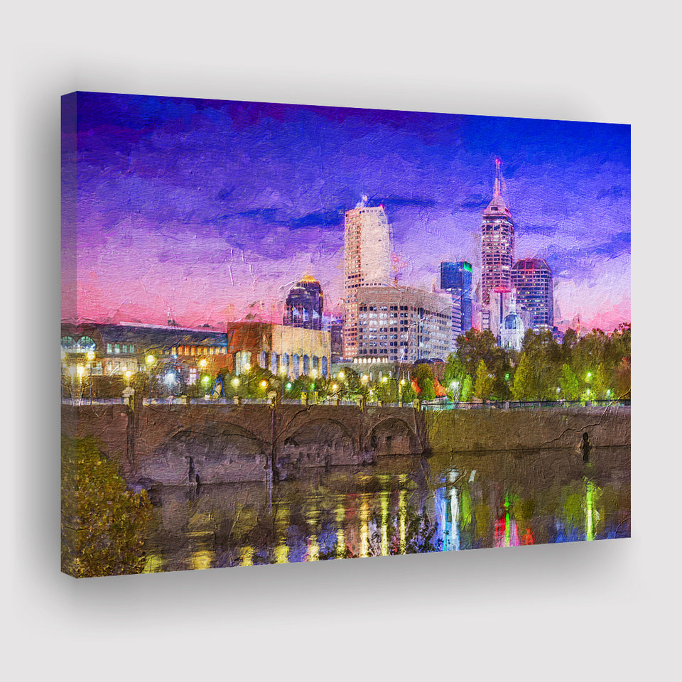 Indianapolis Cityscape Canvas Prints Wall Art Decor - Paiting Canvas, Art Prints, Wall Decor, For Sale