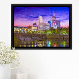 Indianapolis Cityscape Framed Canvas Prints Wall Art Decor - Paiting Canvas, Art Prints, Floating Frame