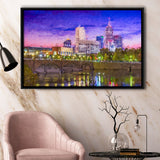 Indianapolis Cityscape Framed Canvas Prints Wall Art Decor - Paiting Canvas, Art Prints, Floating Frame