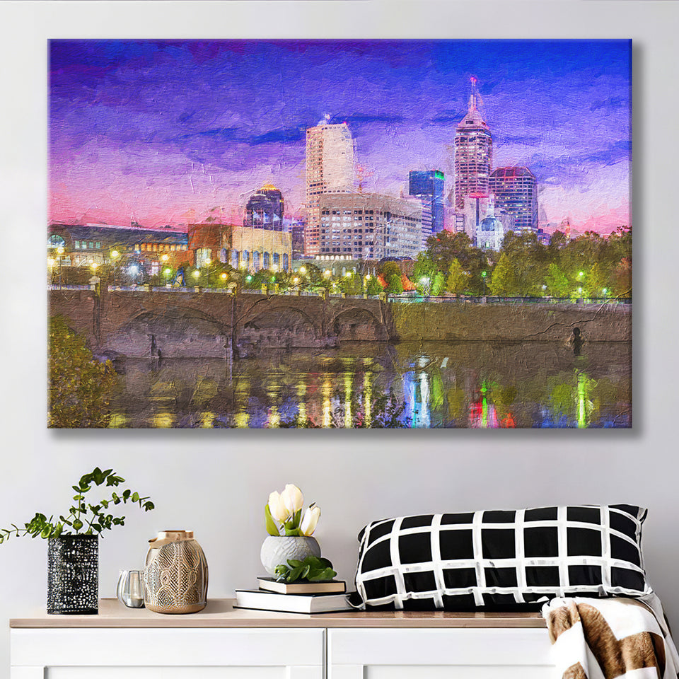 Indianapolis Cityscape Canvas Prints Wall Art Decor - Paiting Canvas, Art Prints, Wall Decor, For Sale