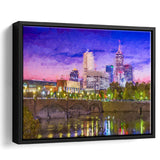 Indianapolis Cityscape Framed Canvas Prints Wall Art Decor - Paiting Canvas, Art Prints, Floating Frame