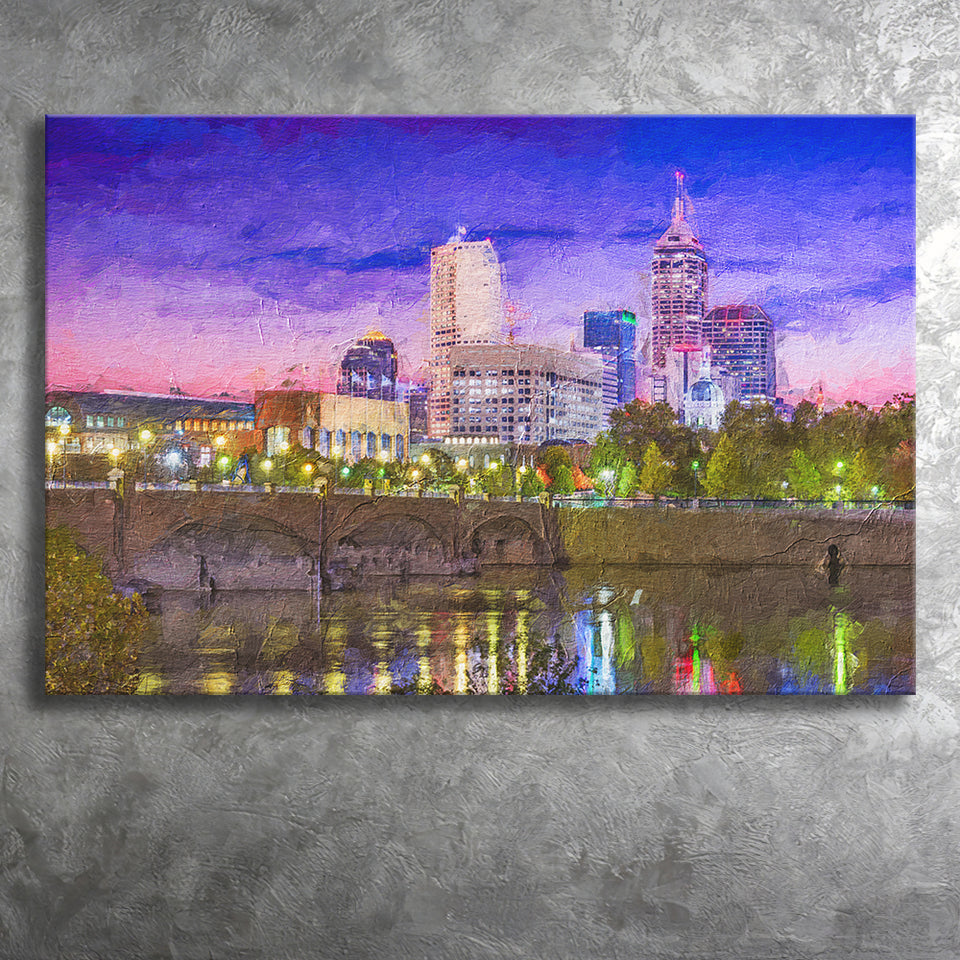 Indianapolis Cityscape Canvas Prints Wall Art Decor - Paiting Canvas, Art Prints, Wall Decor, For Sale