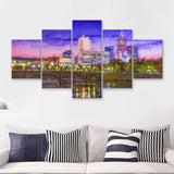 Indianapolis Cityscape 5 Piece Canvas Prints Wall Art Decor - Painting Canvas, Multi Panels