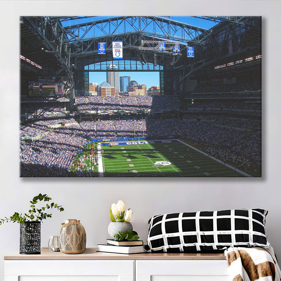 Indianapolis Colts Wall Art Lucas Oil Stadium Canvas Prints,Sport Stadium Art Prints, Fan Gift, Wall Decor