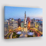 Indianapolis Skyline Over Monument Canvas Prints Wall Art Decor - Paiting Canvas, Art Prints, Wall Decor, For Sale