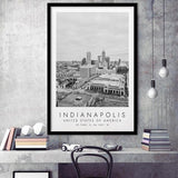 Indianapolis Usa Black And White Art Framed Art Prints Wall Art Decor, Framed Picture
