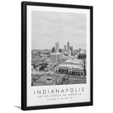 Indianapolis Usa Black And White Art Framed Art Prints Wall Art Decor, Framed Picture
