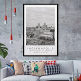 Indianapolis Usa Black And White Art Framed Art Prints Wall Art Decor, Framed Picture