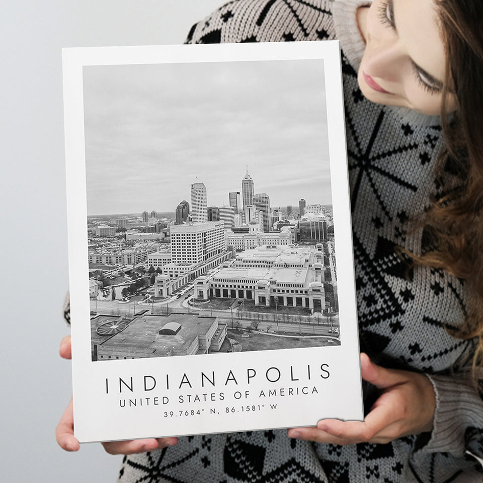 Indianapolis Usa Black And White Art Canvas Prints Wall Art Home Decor