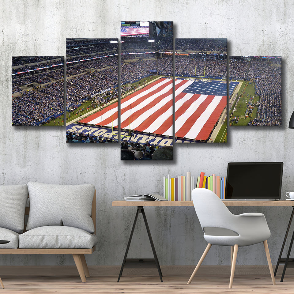 Indianapolis Wall Art Lucas Oil Stadium Canvas Prints American,Multi Panels,Sport Stadium Art Prints, Fan Gift