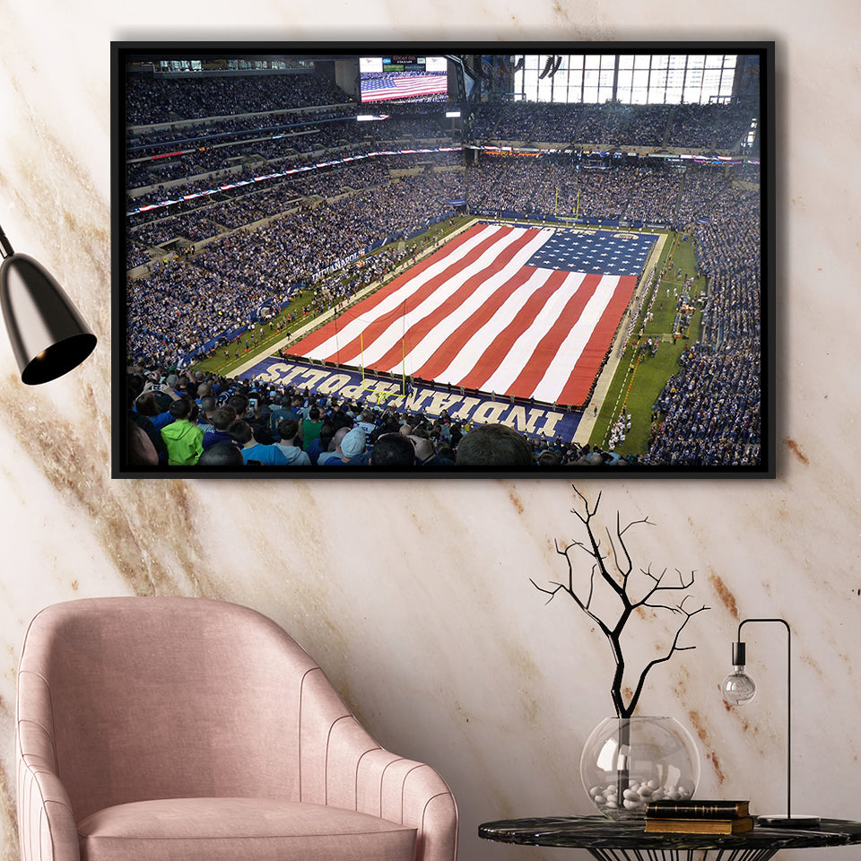 Indianapolis Wall Art Lucas Oil Stadium Framed Canvas Prints American,Sport Stadium Art Prints, Fan Gift