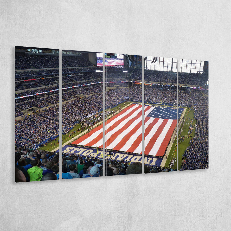 Indianapolis Wall Art Lucas Oil Stadium Canvas Prints American,Multi Panels B,Sport Stadium Art Prints, Fan Gift