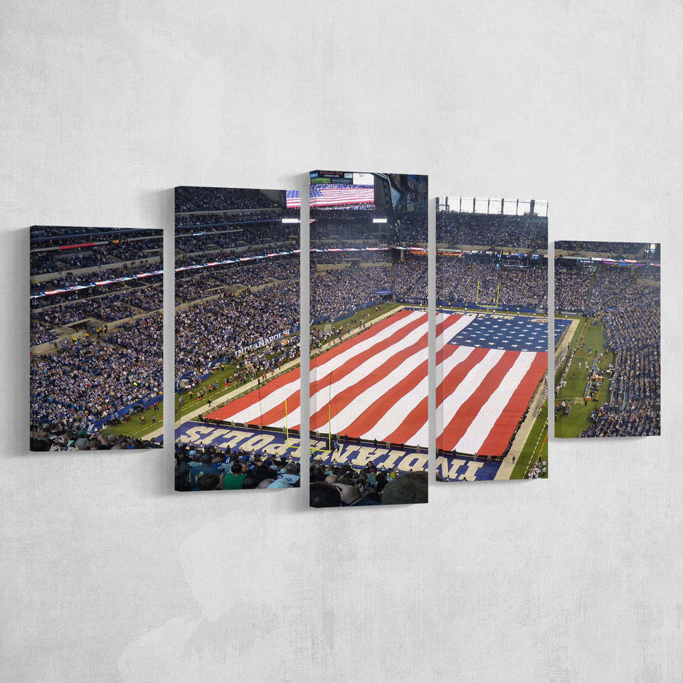 Indianapolis Wall Art Lucas Oil Stadium Canvas Prints American,Multi Panels,Sport Stadium Art Prints, Fan Gift
