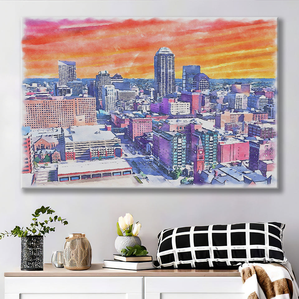 Indianapolis Watercolor Indianapolis Indiana, Sport Art Prints Fan Gift, Canvas Prints Wall Art Decor