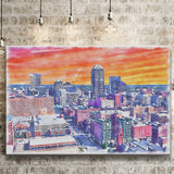 Indianapolis Watercolor Indianapolis Indiana, Sport Art Prints Fan Gift, Canvas Prints Wall Art Decor