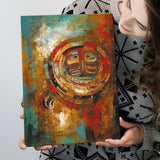 Indigenous Themed Abstract   Modern Wall Art Canvas Prints Wall Art, Home Living Room Decor, Large Canvas