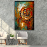 Indigenous Themed Abstract   Modern Wall Art Framed Canvas Prints Wall Art, Floating Frame, Large Canvas Home Decor