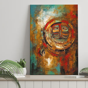 Indigenous Themed Abstract   Modern Wall Art Canvas Prints Wall Art, Home Living Room Decor, Large Canvas