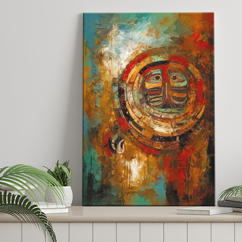 Indigenous Themed Abstract   Modern Wall Art Canvas Prints Wall Art, Home Living Room Decor, Large Canvas
