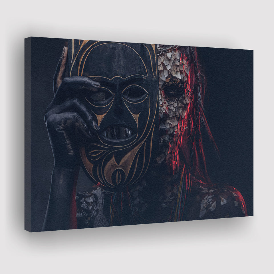 Indigenous African Shaman Ritual Tribe Canvas Prints Wall Art - Painting Canvas, African Art, Home Wall Decor, Painting Prints, For Sale