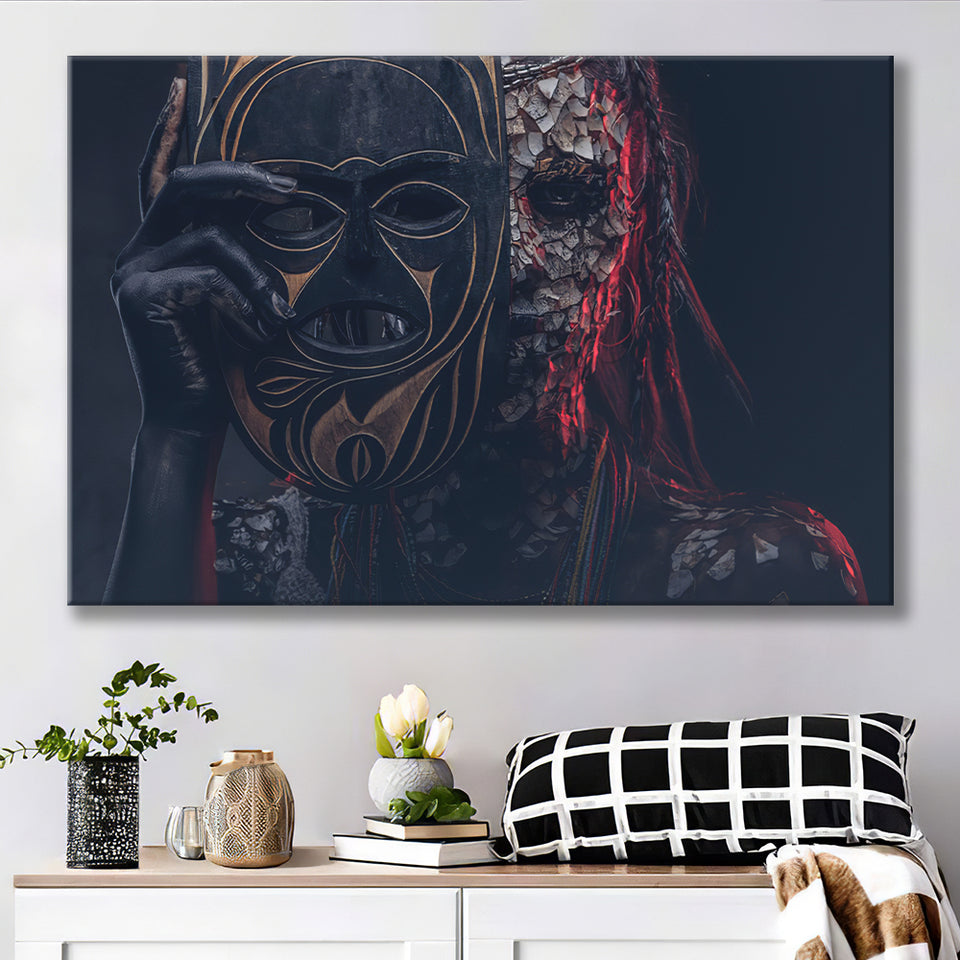 Indigenous African Shaman Ritual Tribe Canvas Prints Wall Art - Painting Canvas, African Art, Home Wall Decor, Painting Prints, For Sale
