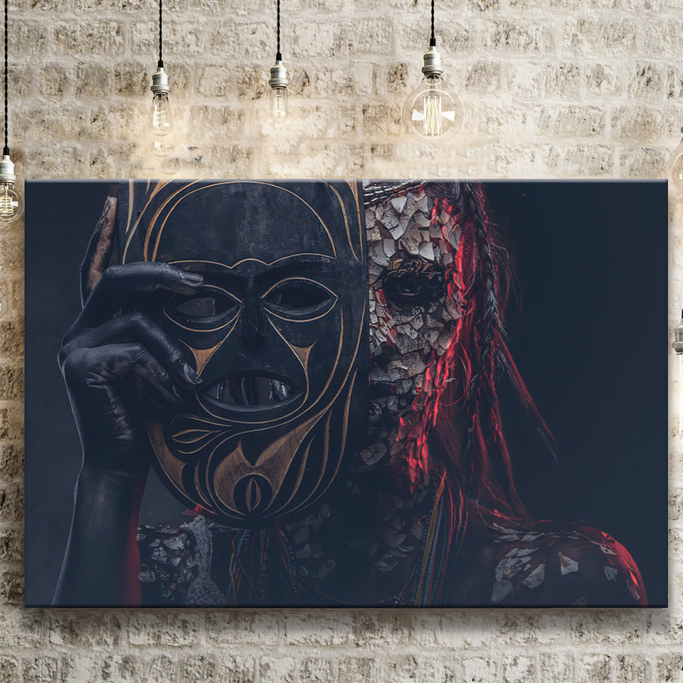 Indigenous African Shaman Ritual Tribe Canvas Prints Wall Art - Painting Canvas, African Art, Home Wall Decor, Painting Prints, For Sale