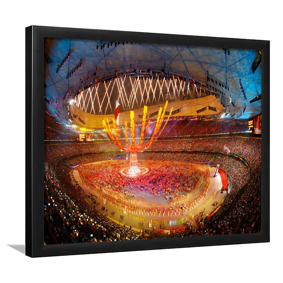 Inside Beijing Olympic Stadium, Stadium Canvas, Sport Art, Gift for him, Framed Art Prints Wall Art Decor, Framed Picture