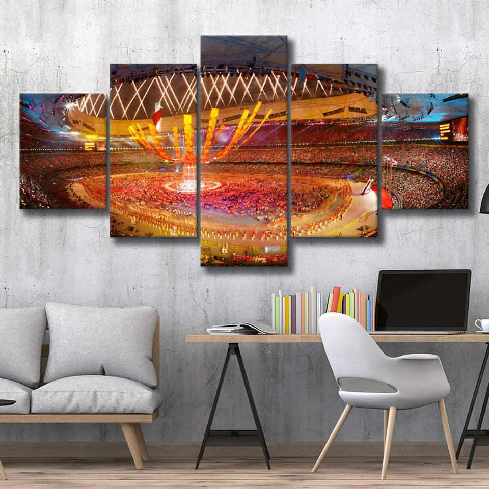 Inside Beijing Olympic Stadium, Stadium Canvas, Sport Art, Large Canvas, Multi Panels, Canvas Prints Wall Art Decor