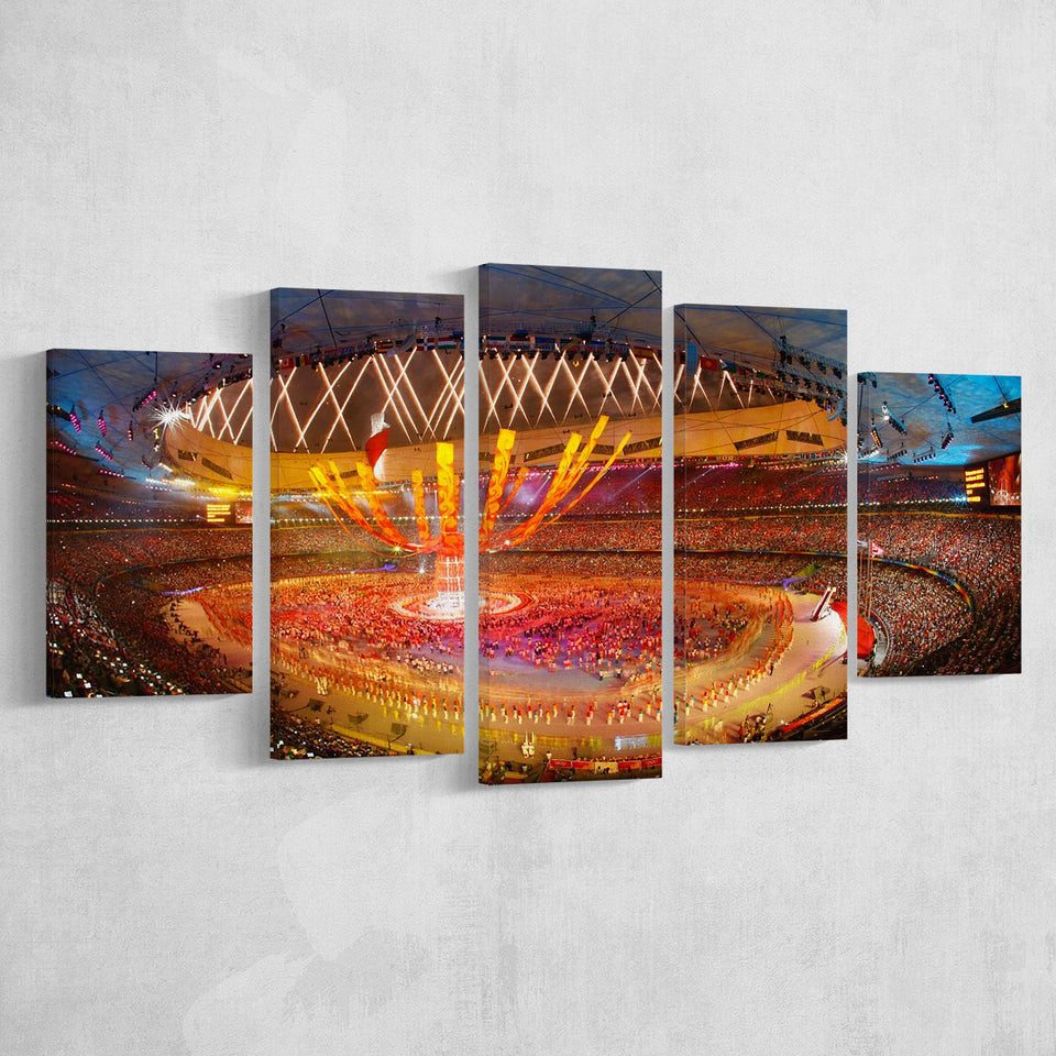 Inside Beijing Olympic Stadium, Stadium Canvas, Sport Art, Large Canvas, Multi Panels, Canvas Prints Wall Art Decor