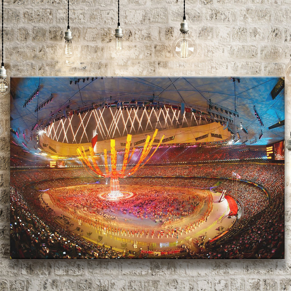 Inside Beijing Olympic Stadium, Stadium Canvas, Sport Art, Gift for him, Fan Gift, Canvas Prints Wall Art Decor