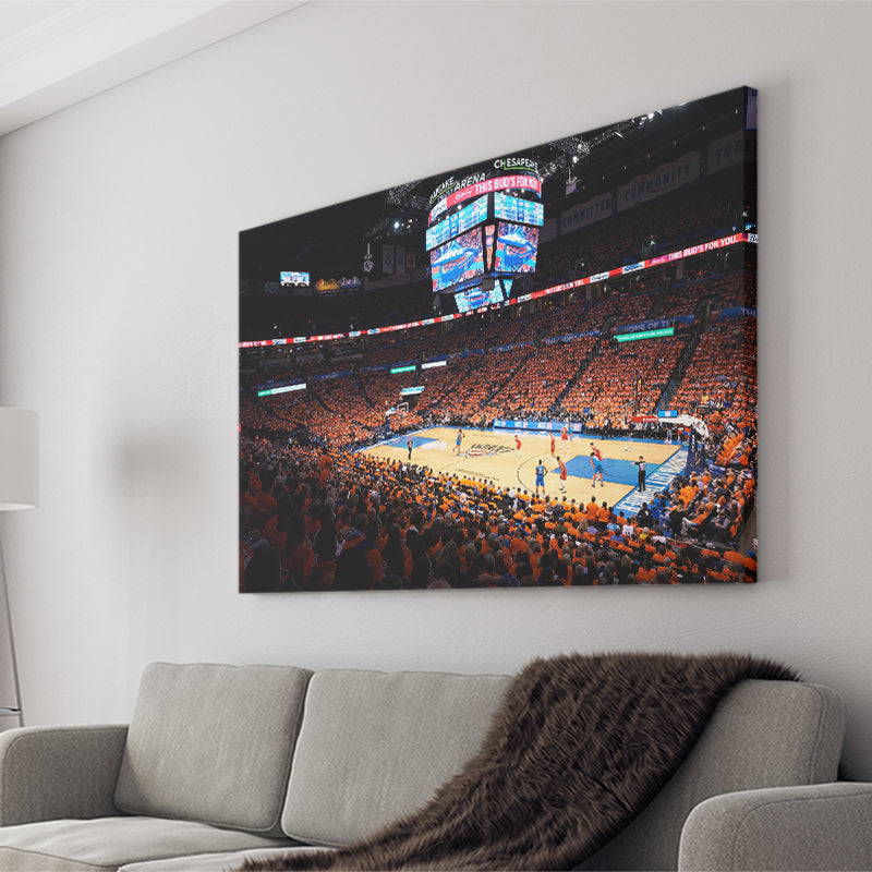 Inside Chesapeake Energy Arena, Stadium Canvas, Sport Art, Gift for him, Fan Gift, Canvas Prints Wall Art Decor