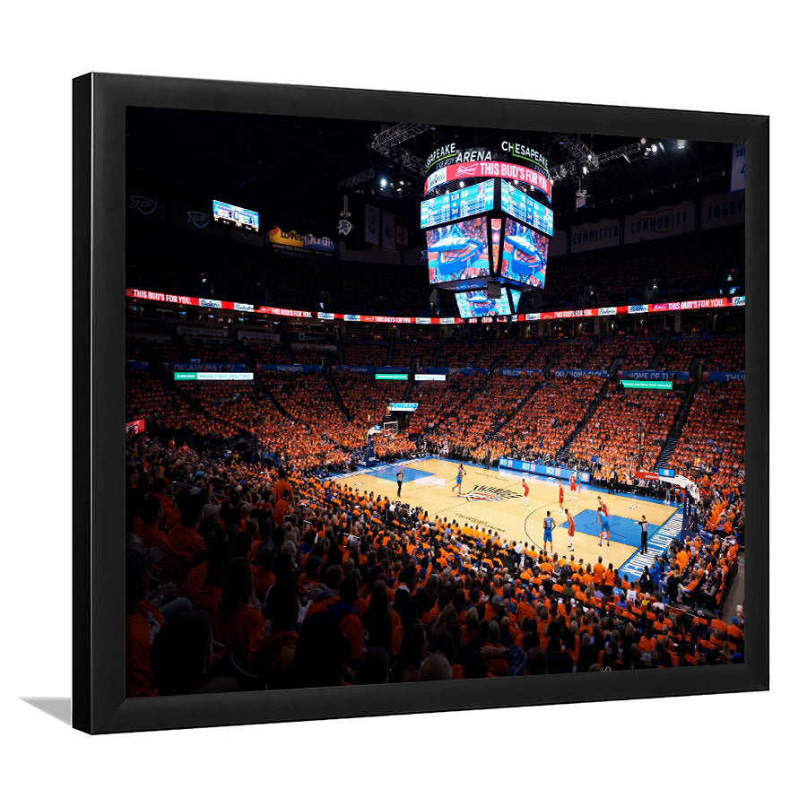Inside Chesapeake Energy Arena, Stadium Canvas, Sport Art, Gift for him, Framed Art Prints Wall Art Decor, Framed Picture