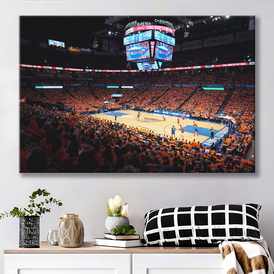 Inside Chesapeake Energy Arena, Stadium Canvas, Sport Art, Gift for him, Fan Gift, Canvas Prints Wall Art Decor