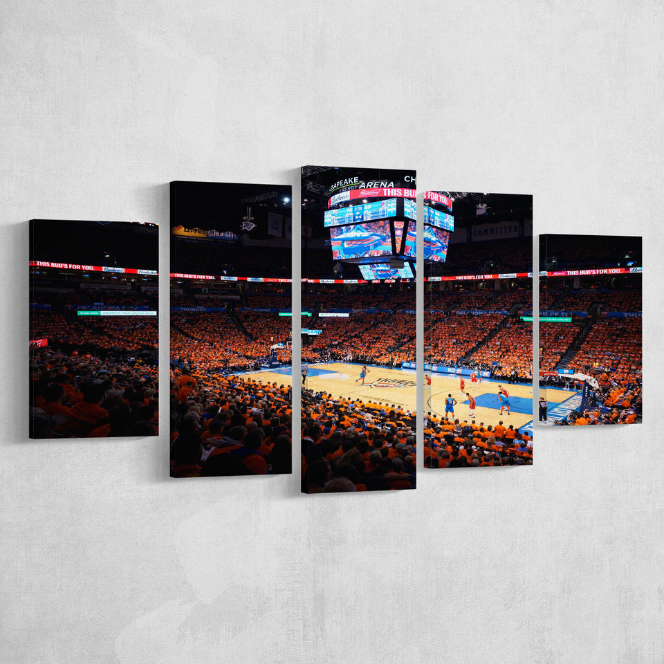 Inside Chesapeake Energy Arena, Stadium Canvas, Sport Art, Large Canvas, Multi Panels, Canvas Prints Wall Art Decor