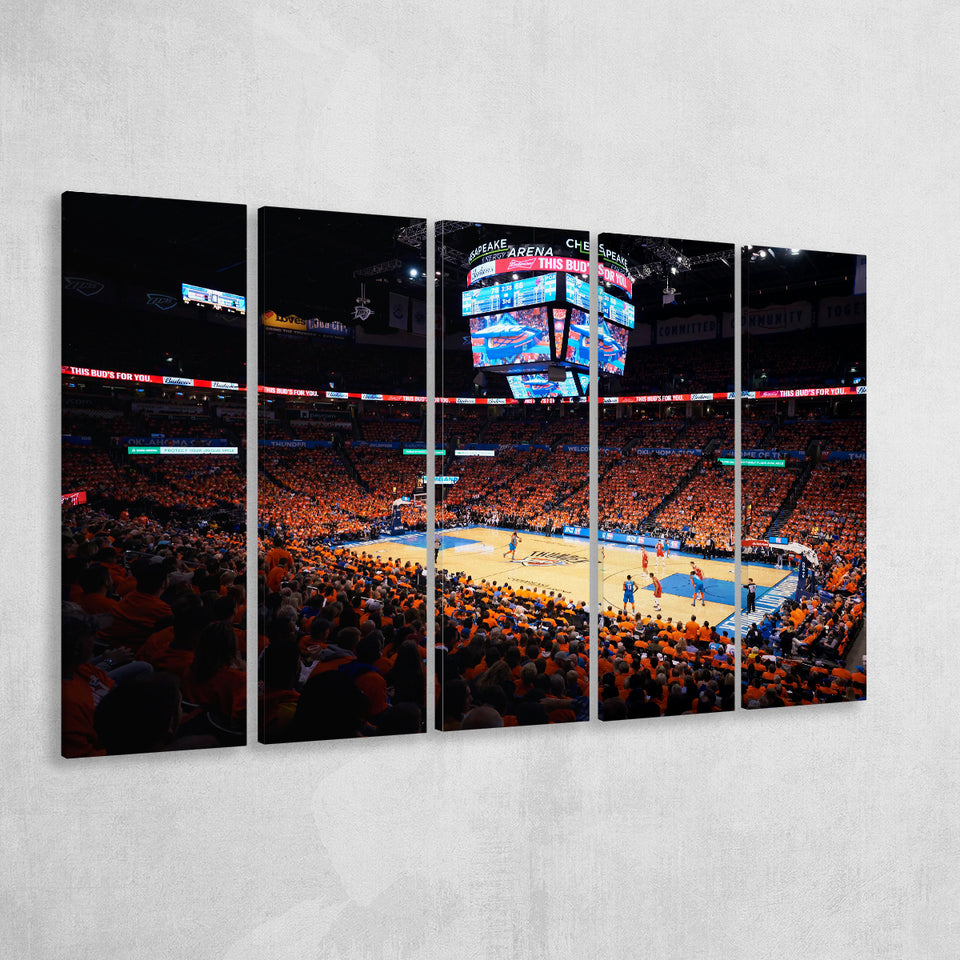Inside Chesapeake Energy Arena, Stadium Canvas, Sport Art, Gift for him, Multi Panels B, Canvas Prints Wall Art Decor